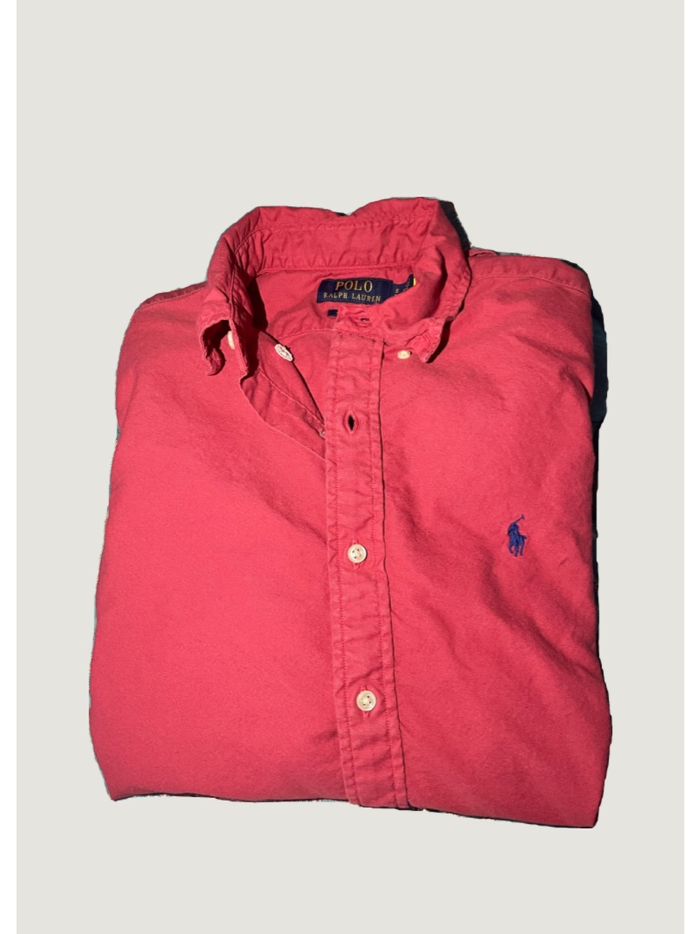 Ralph Lauren Button-Down Shirt - Coral Red with Navy Pony